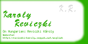 karoly reviczki business card