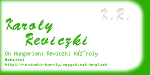 karoly reviczki business card